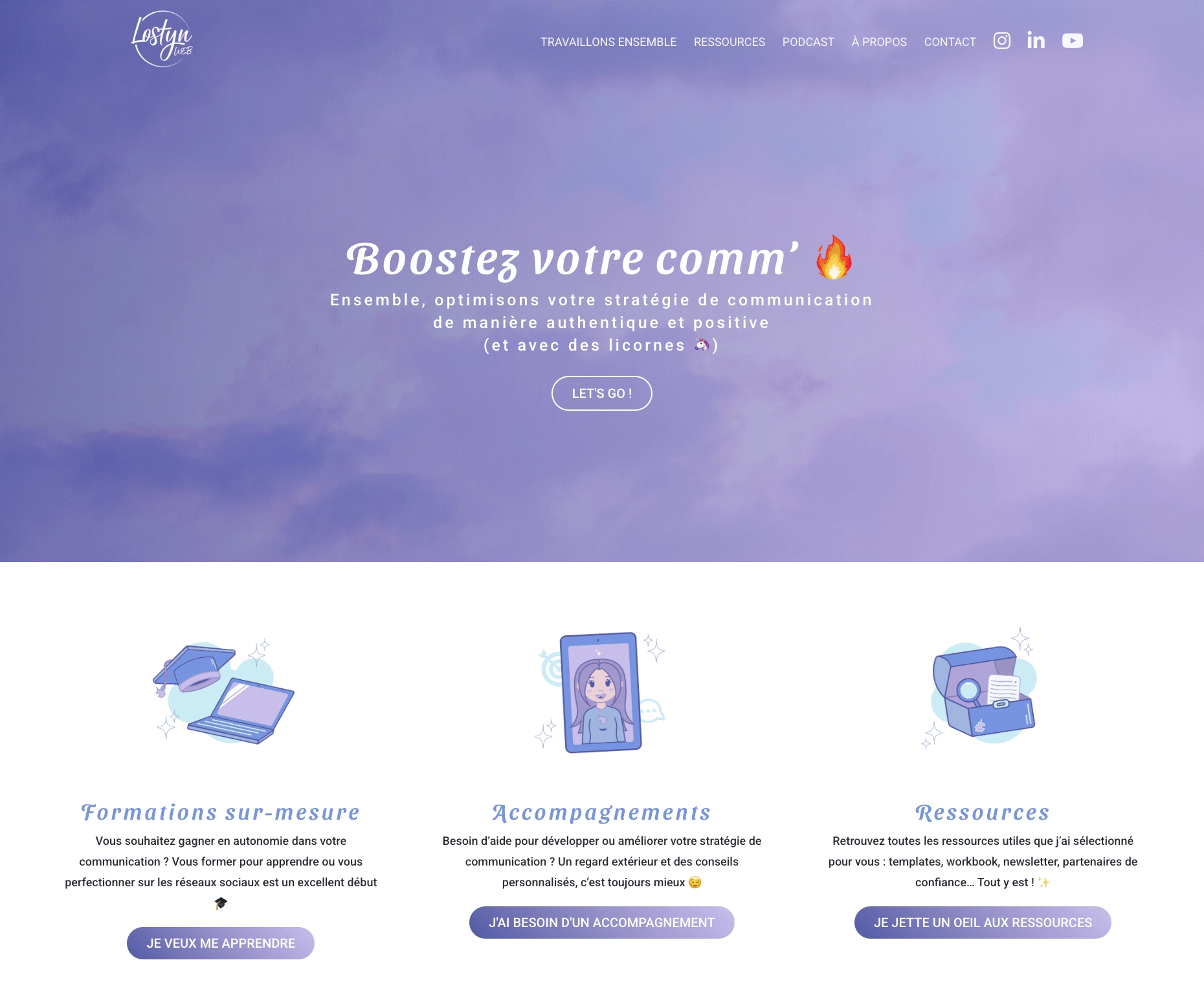 Screenshot site Lostyn Web (2025)